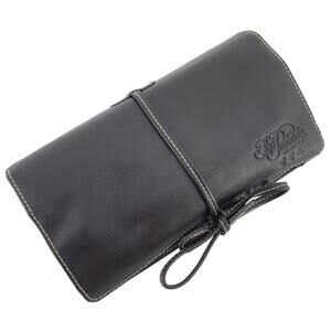 Barrington Peabody Hotel Brown Leather Make-Up Brush Toiletry Travel Bag Case